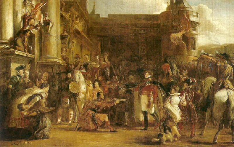 Sir David Wilkie the entrance of george iv at holyrood house